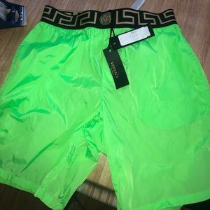 green versace swim shorts